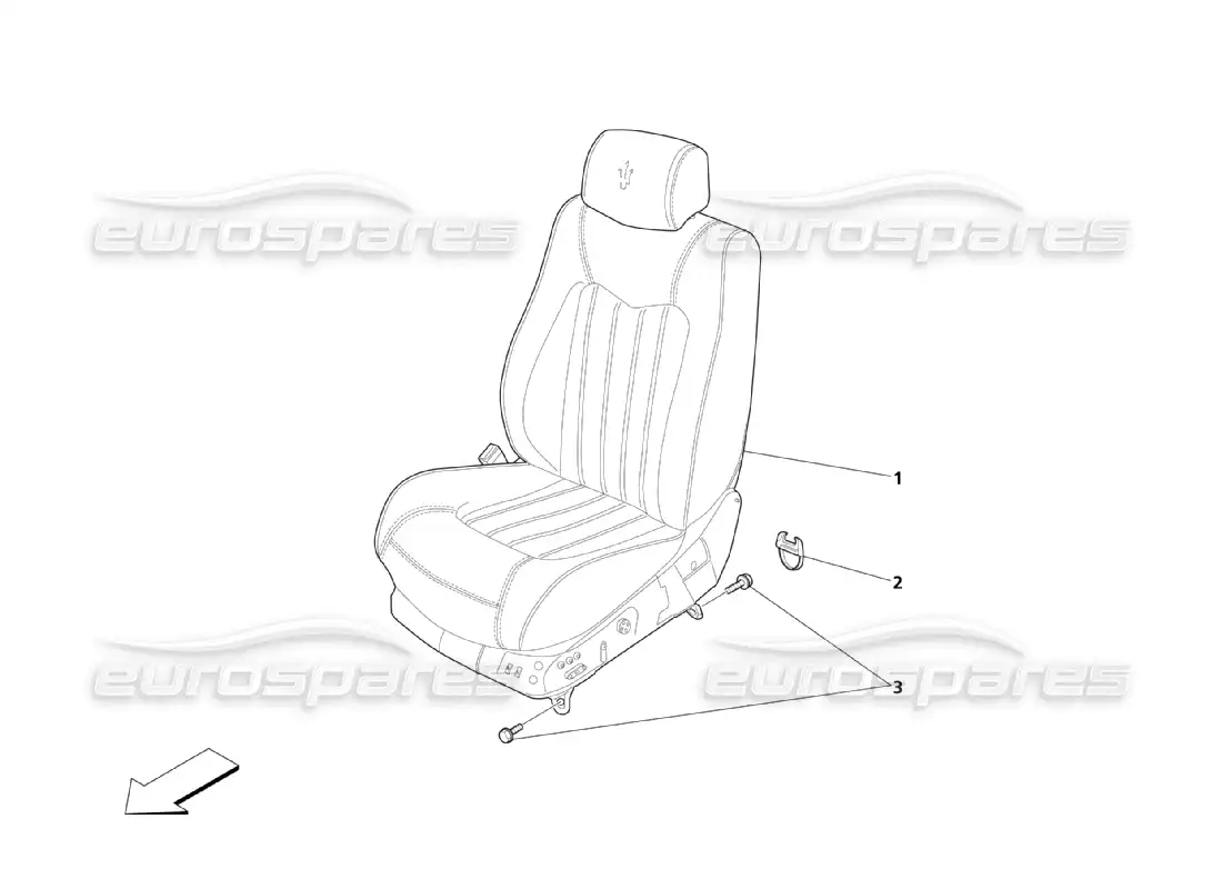 maserati qtp. (2003) 4.2 front seats: linings parts diagram