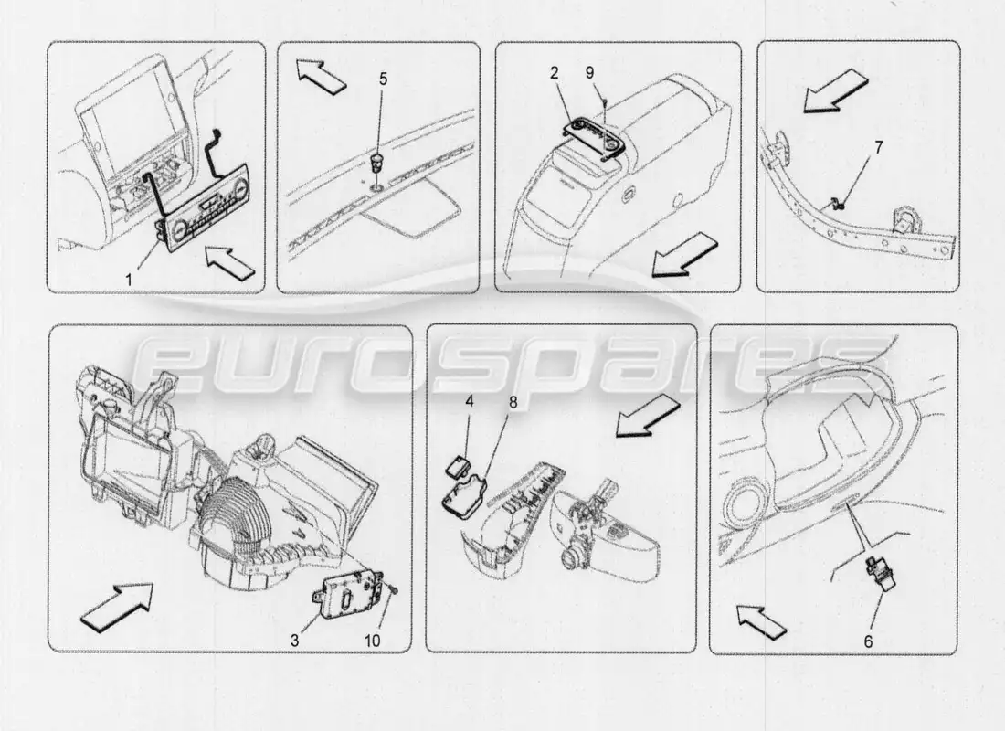 maserati qtp. v8 3.8 530bhp auto 2015 centre console devices part diagram