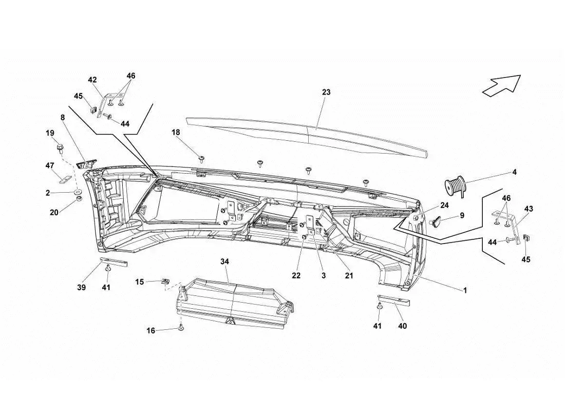 lamborghini gallardo lp570-4s perform front bumpers parts diagram