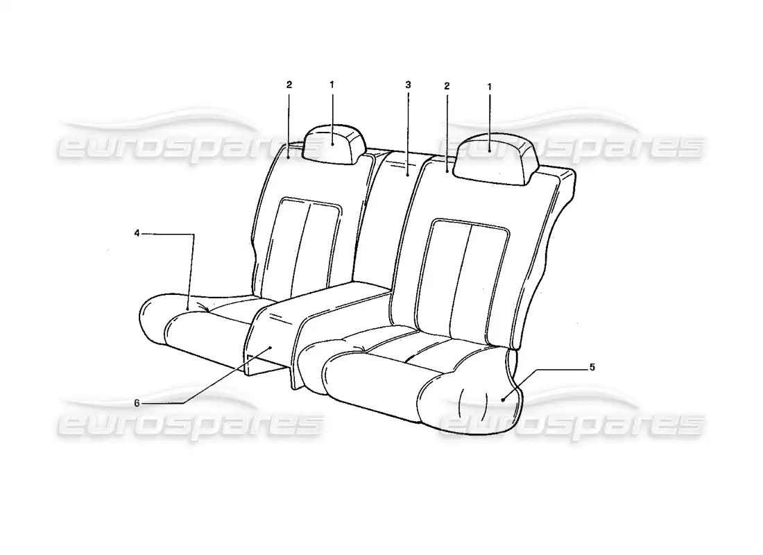 ferrari 412 (coachwork) rear seats (variations) parts diagram