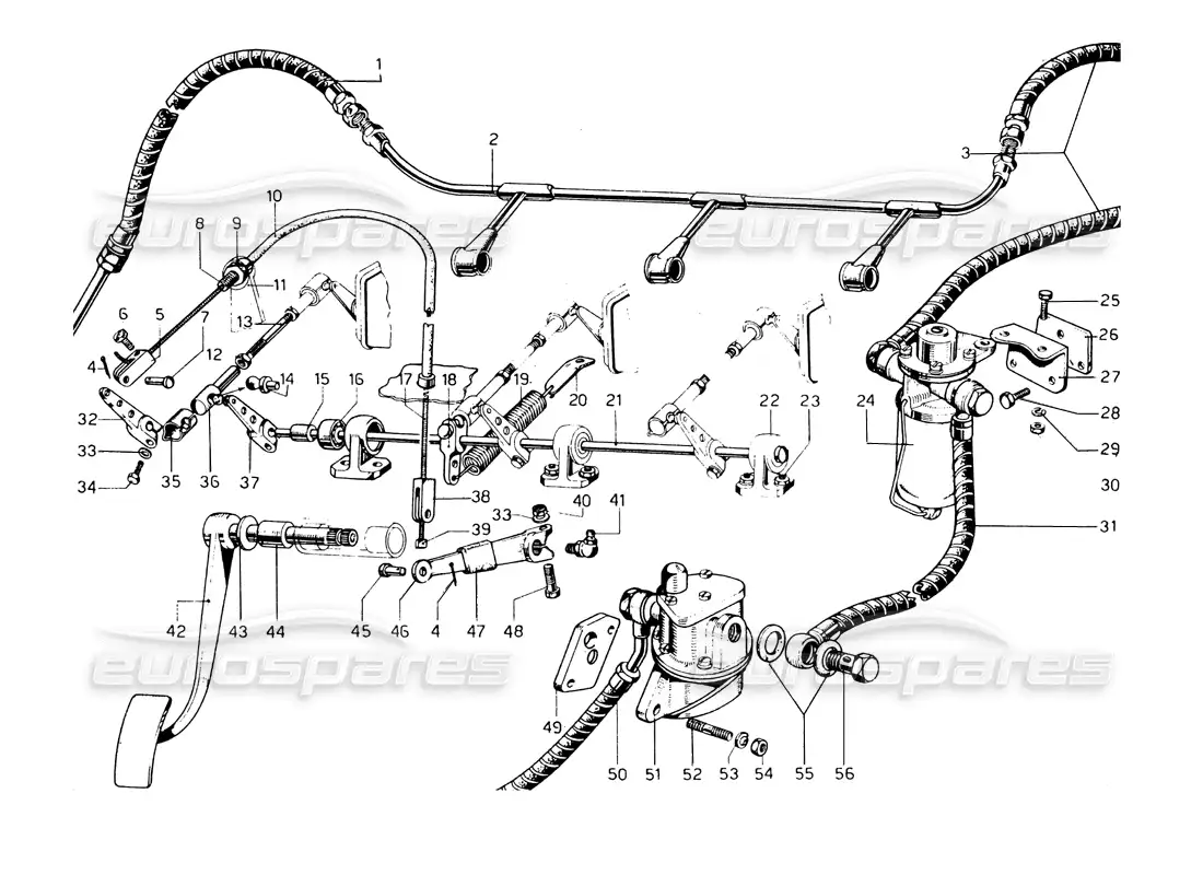 ferrari 275 gtb/gts 2 cam fuel system parts diagram