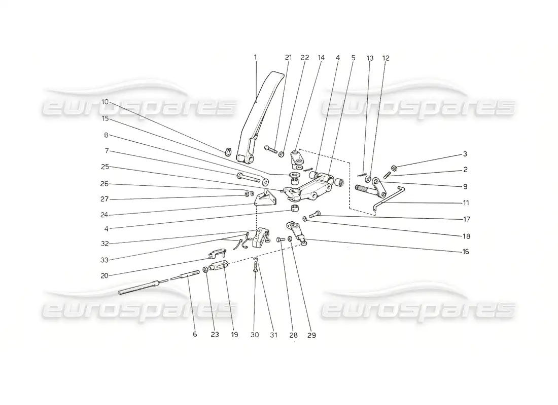 ferrari 308 gt4 dino (1976) throttle control (rh d version) parts diagram