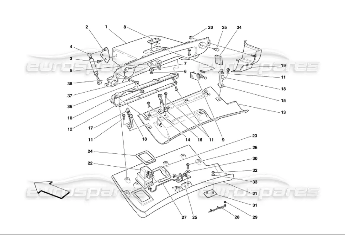 ferrari 360 modena dashboard drawer parts diagram