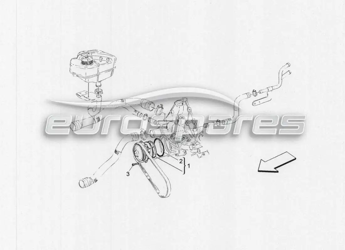 maserati grancabrio mc centenario cooling: water pump parts diagram