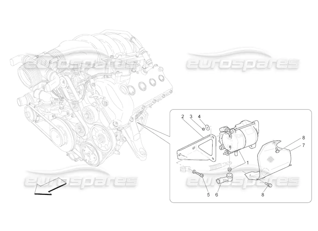 maserati grancabrio (2011) 4.7 electronic control: engine ignition parts diagram