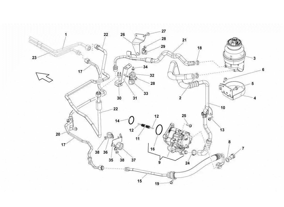 lamborghini gallardo lp560-4s update power steering parts diagram