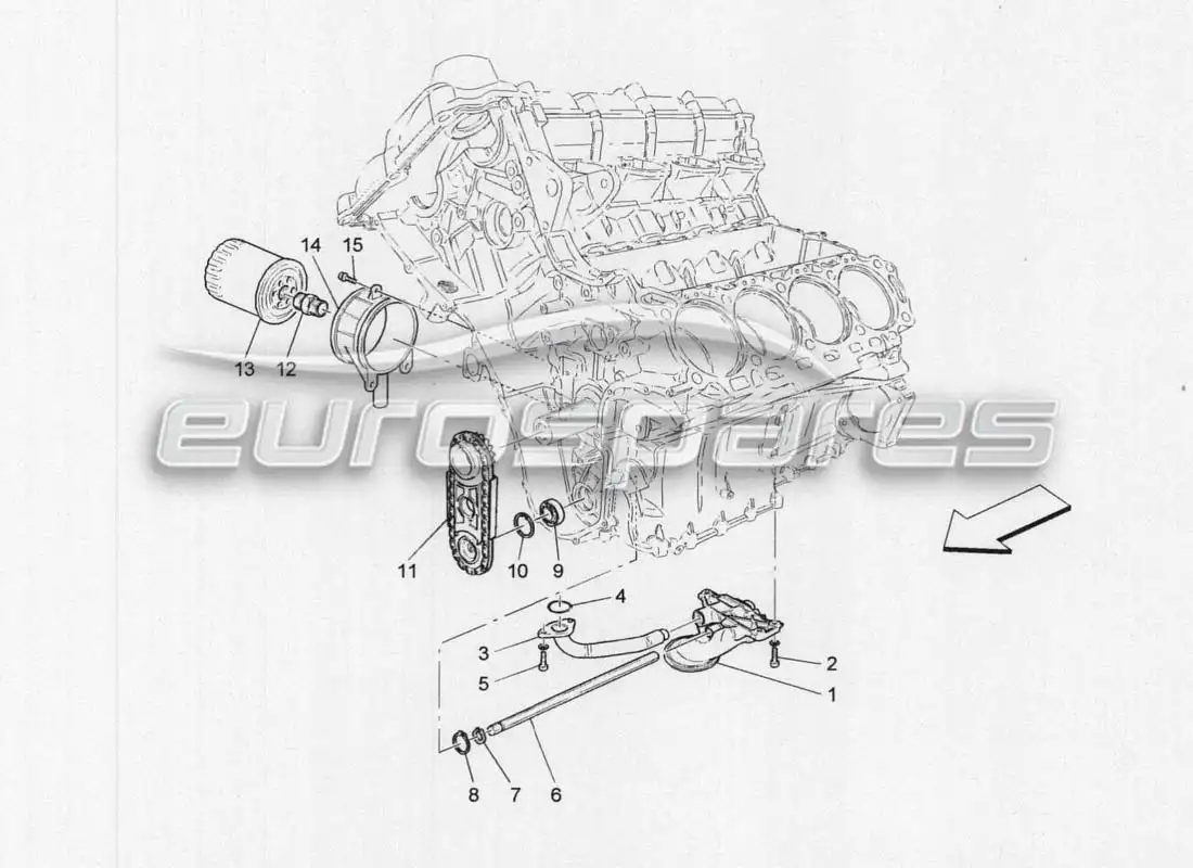 maserati grancabrio mc centenario pump and filter lubrication parts diagram