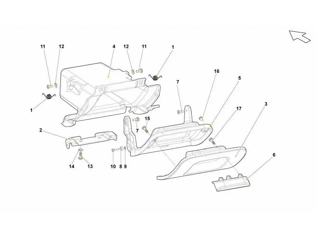 lamborghini gallardo lp560-4s update driver side drawer parts diagram