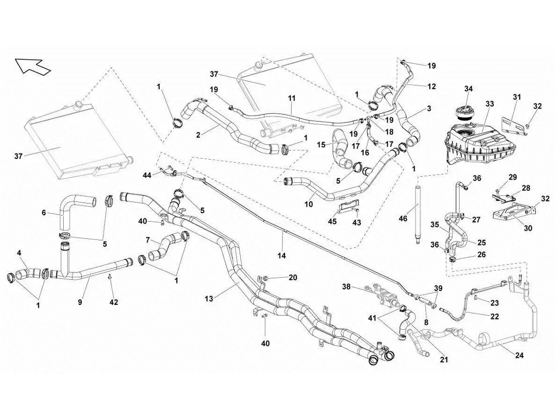 lamborghini gallardo lp570-4s perform water cooling system parts diagram