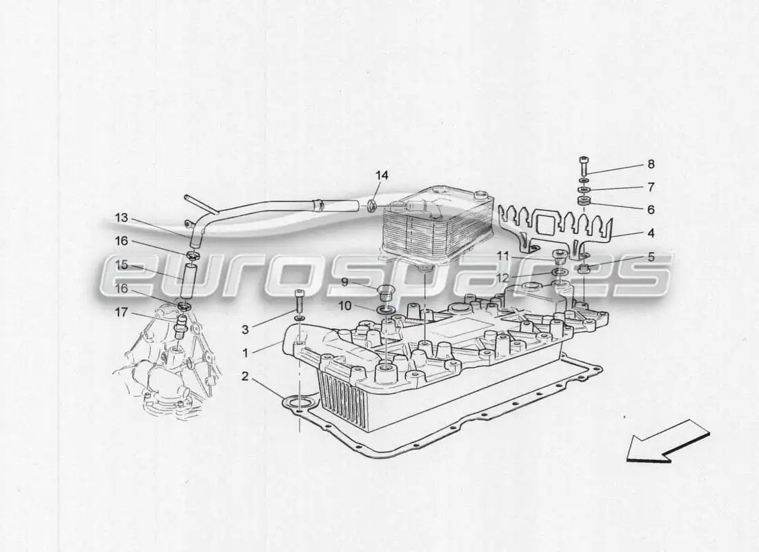 maserati grancabrio mc centenario heat exchanger parts diagram