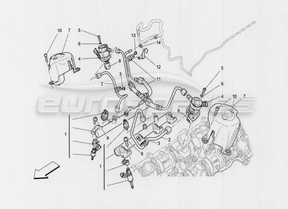 maserati qtp. v8 3.8 530bhp auto 2015 fuel pumps and connection lines part diagram