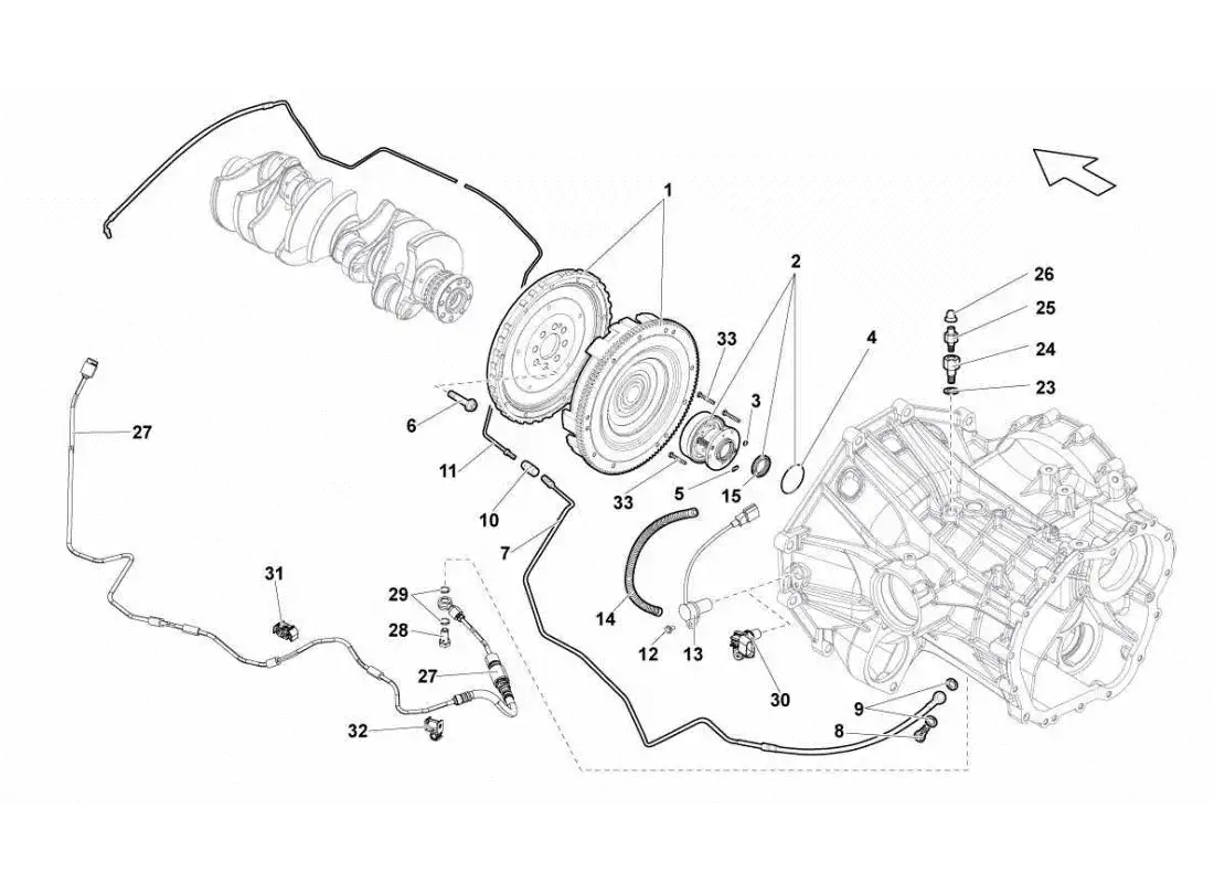 lamborghini gallardo sts ii sc clutch (manual) parts diagram