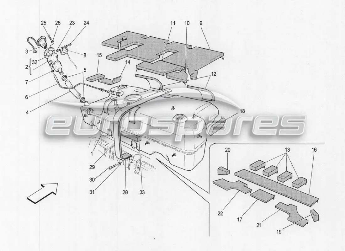 maserati grancabrio mc centenario fuel tank parts diagram