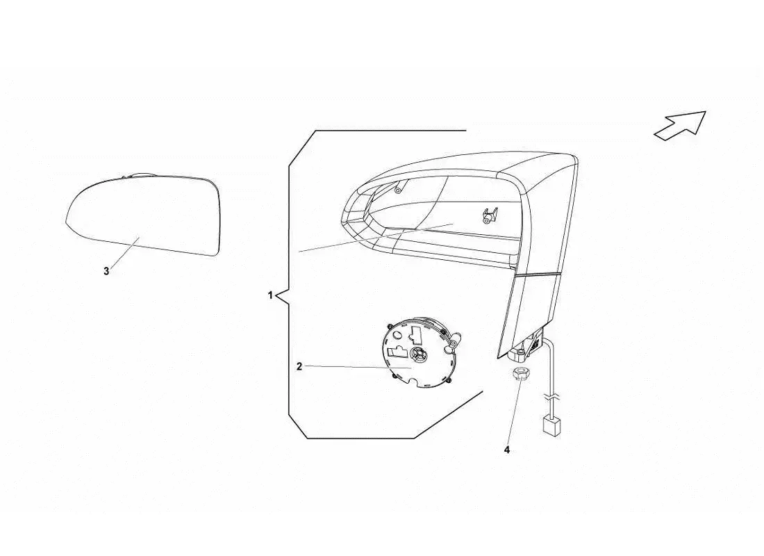 lamborghini gallardo lp560-4s update exterior rearview mirror parts diagram