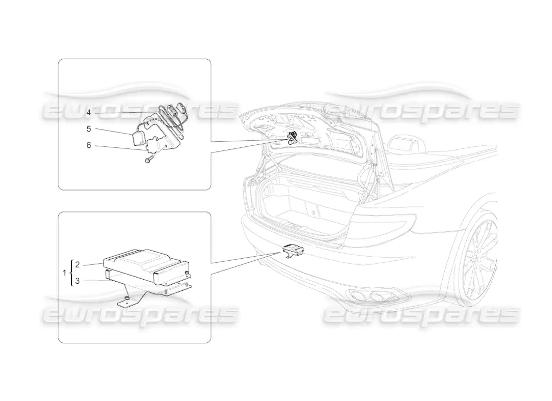 maserati grancabrio (2010) 4.7 alarm and immobilizer system parts diagram