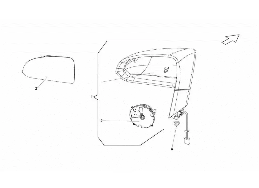 lamborghini gallardo sts ii sc exterior rearview mirror parts diagram