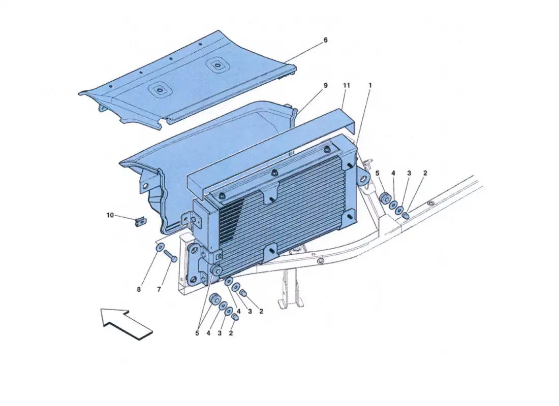 ferrari 458 challenge gearbox oil cooling radiators parts diagram