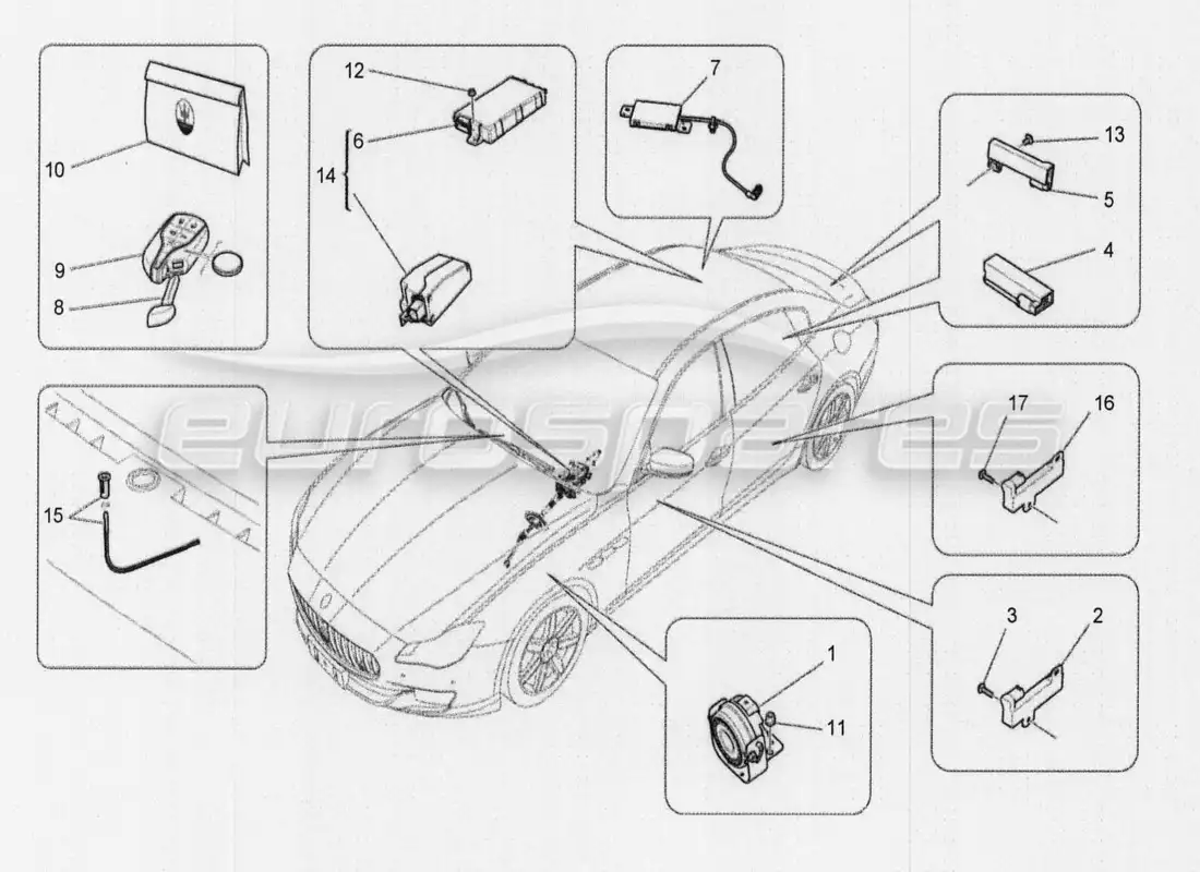 maserati qtp. v8 3.8 530bhp auto 2015 main wiring part diagram