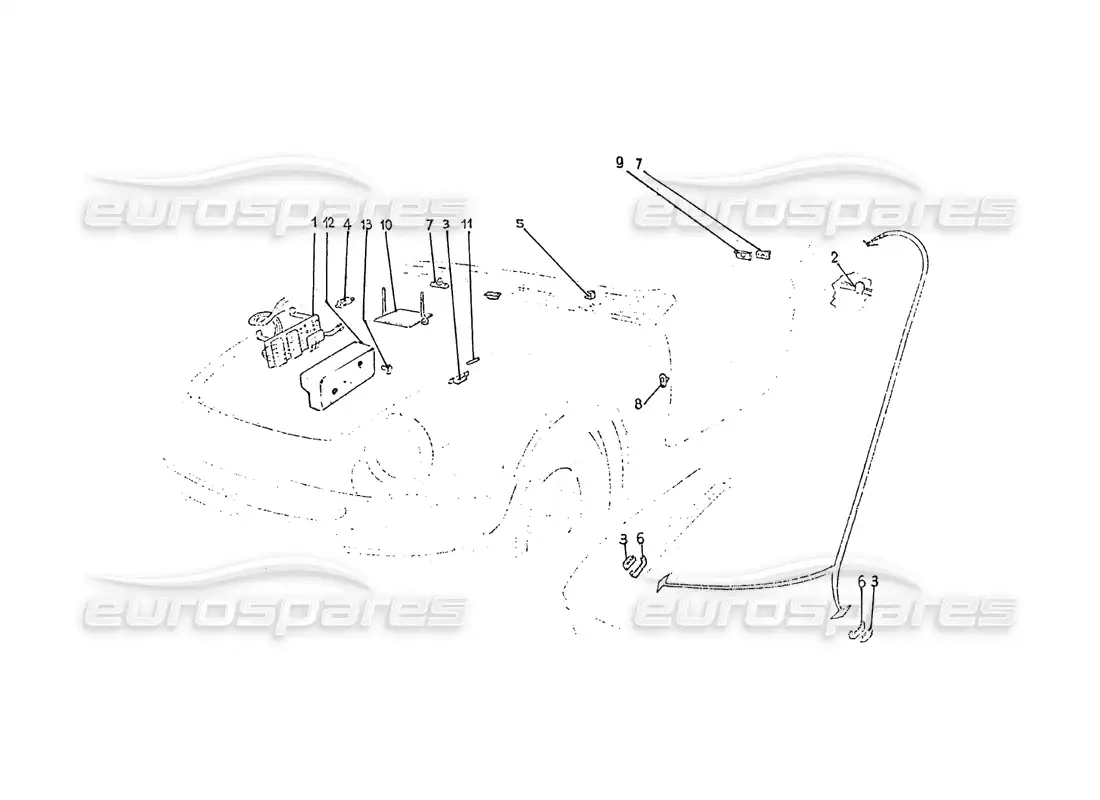 ferrari 275 (pininfarina coachwork) electrical system group parts diagram