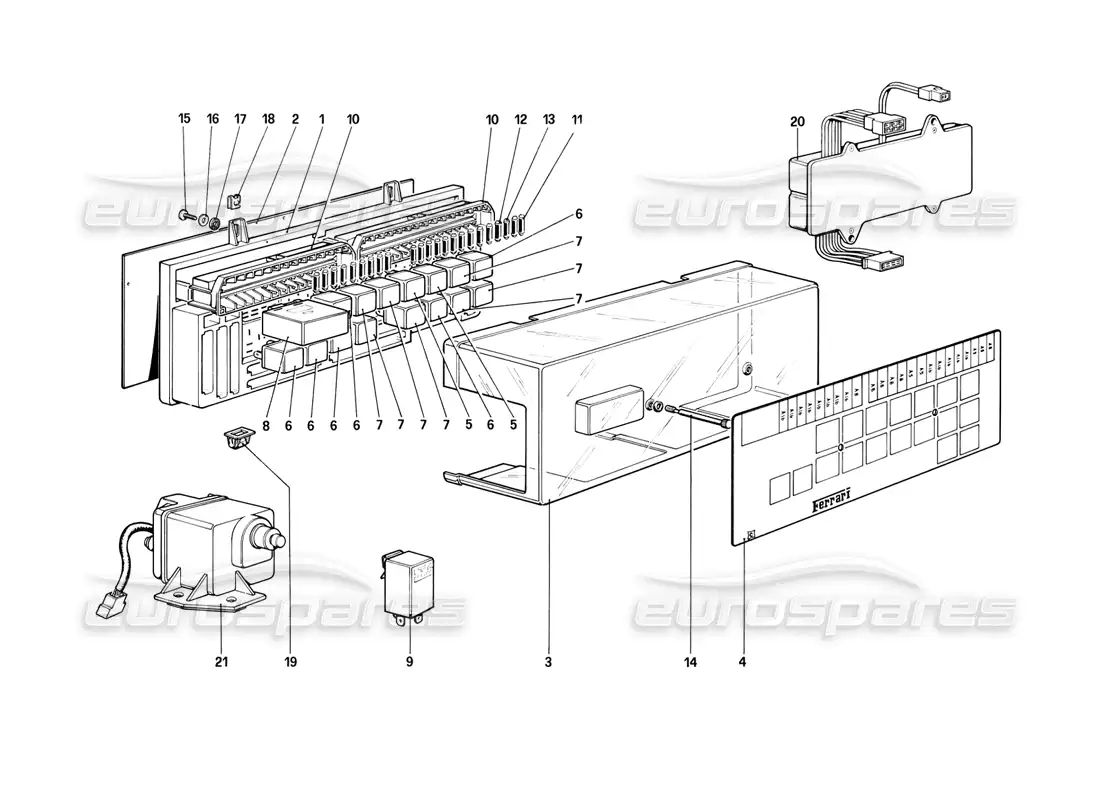 ferrari mondial 8 (1981) electrical board parts diagram