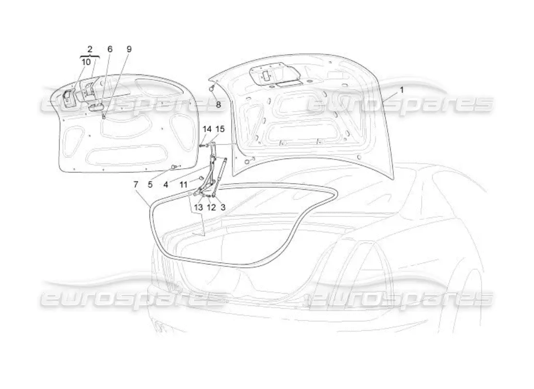 maserati qtp. (2005) 4.2 rear lid parts diagram