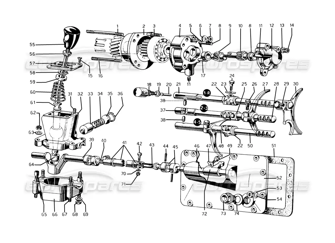 ferrari 275 gtb/gts 2 cam oil pump & linkage parts diagram