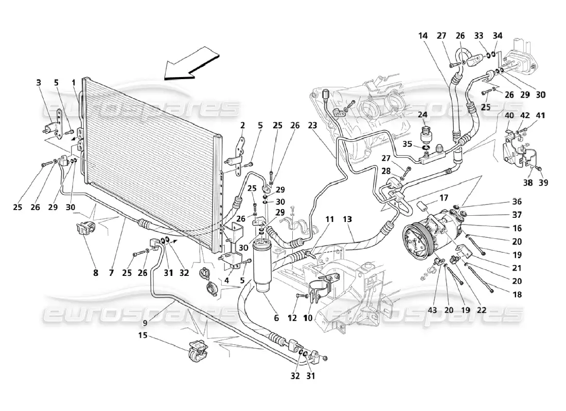 maserati qtp. (2006) 4.2 a.c. group: engine compartment parts (page 1-2) parts diagram