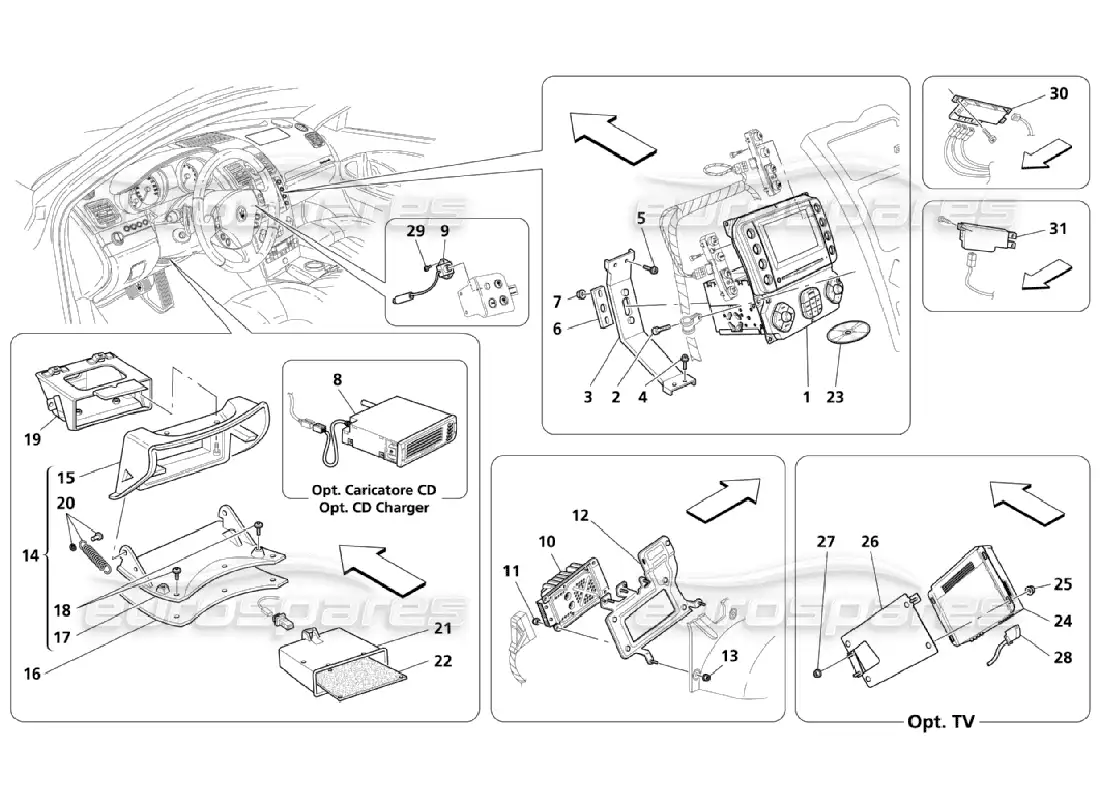 maserati qtp. (2006) 4.2 info-telematic system (page 1-3) parts diagram