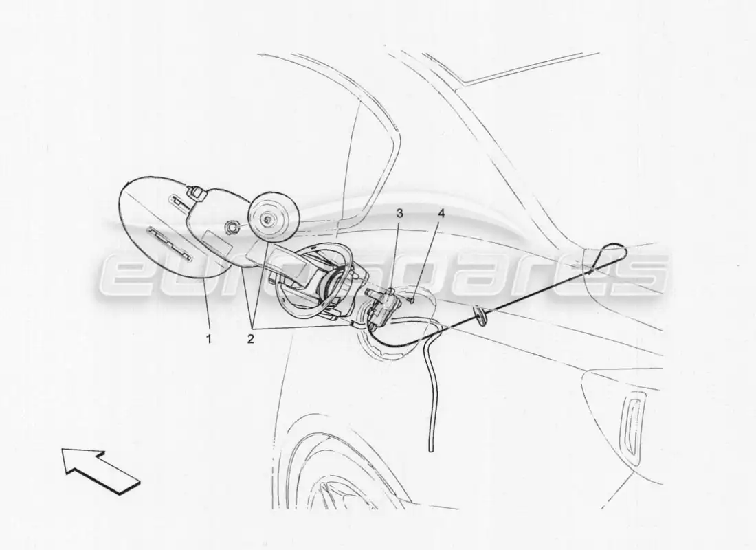 maserati qtp. v8 3.8 530bhp auto 2015 fuel tank door and controls part diagram