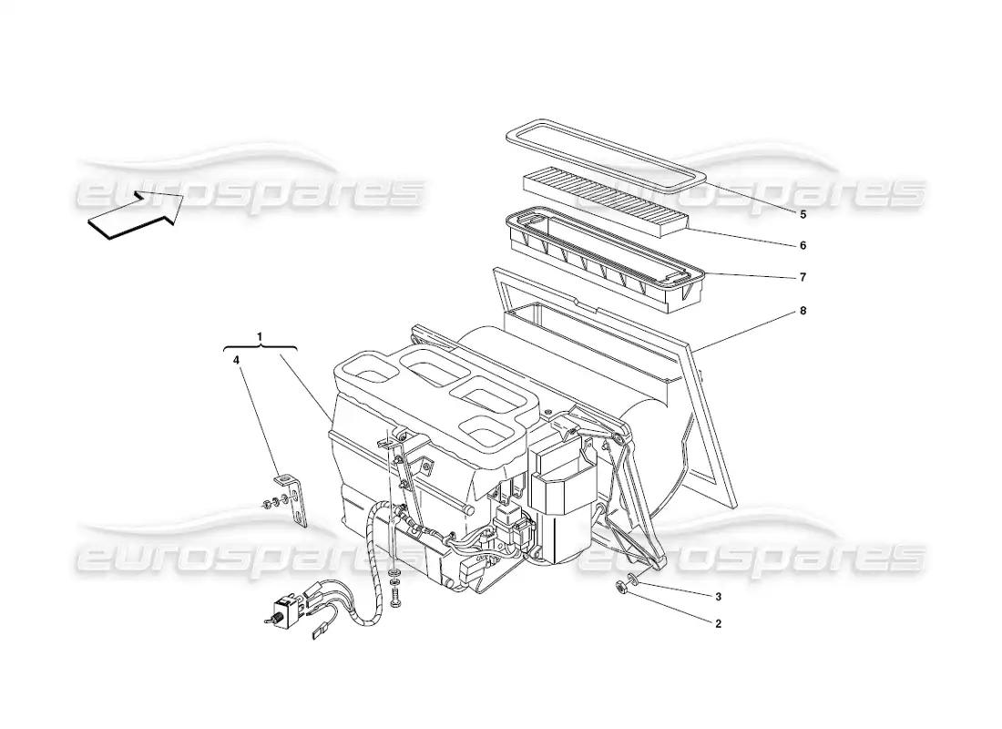 ferrari 430 challenge (2006) ventilation parts diagram