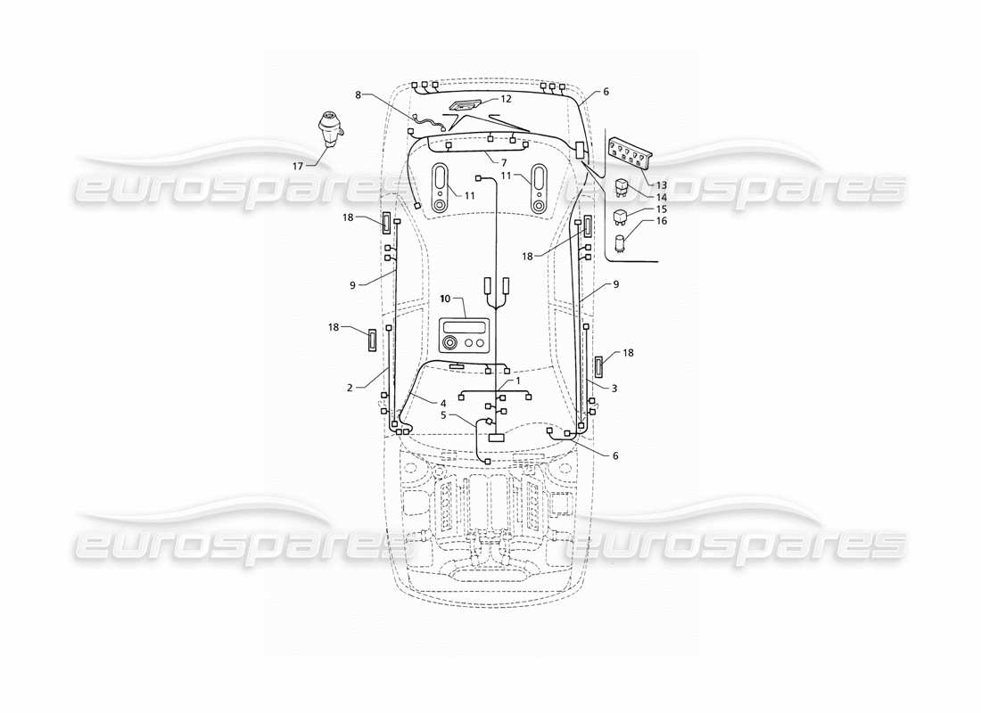 a part diagram from the maserati quattroporte (1996-2001) parts catalogue