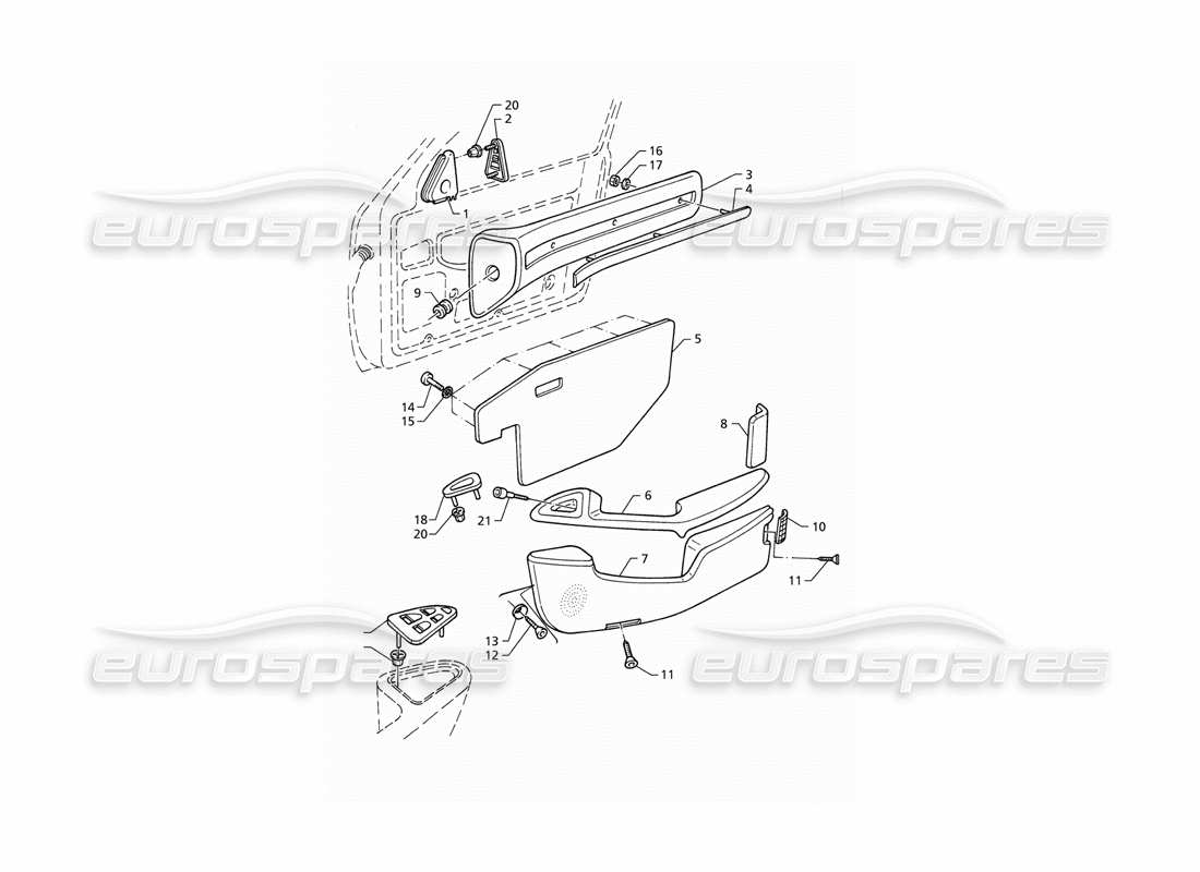 a part diagram from the maserati quattroporte (1996-2001) parts catalogue