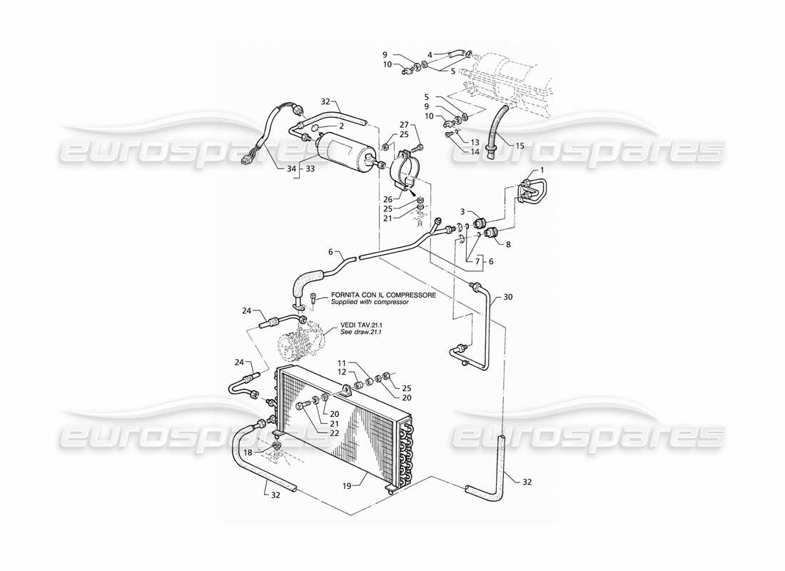 a part diagram from the maserati qtp v8 (1998) parts catalogue
