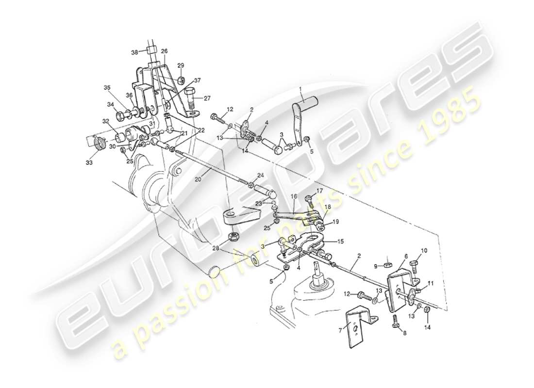 a part diagram from the aston martin v8 virage parts catalogue