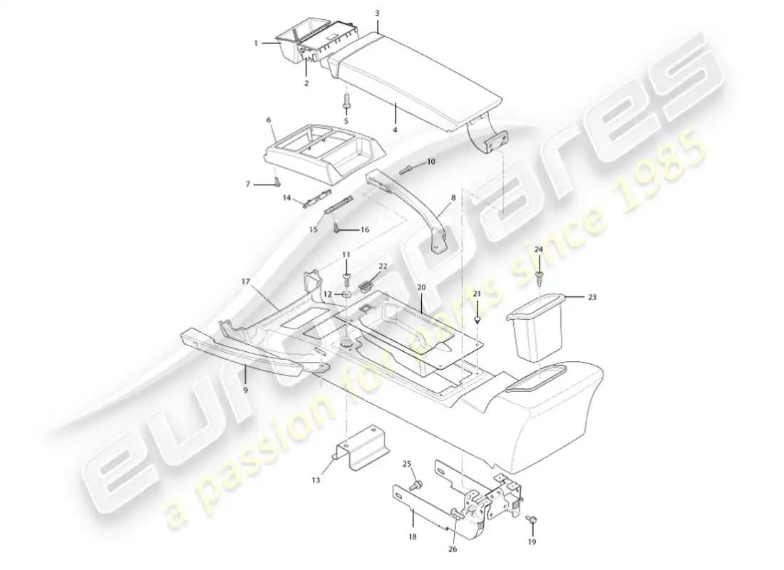 a part diagram from the aston martin vanquish parts catalogue