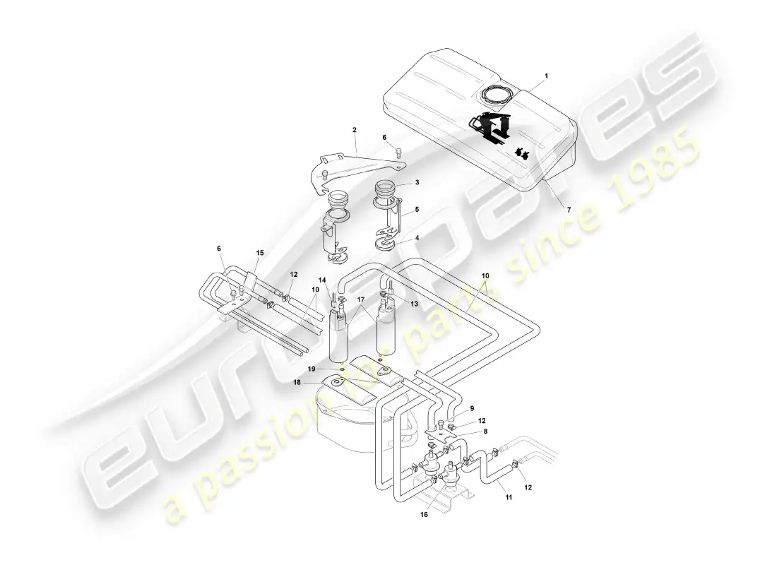 a part diagram from the aston martin db7 vantage (2002) parts catalogue