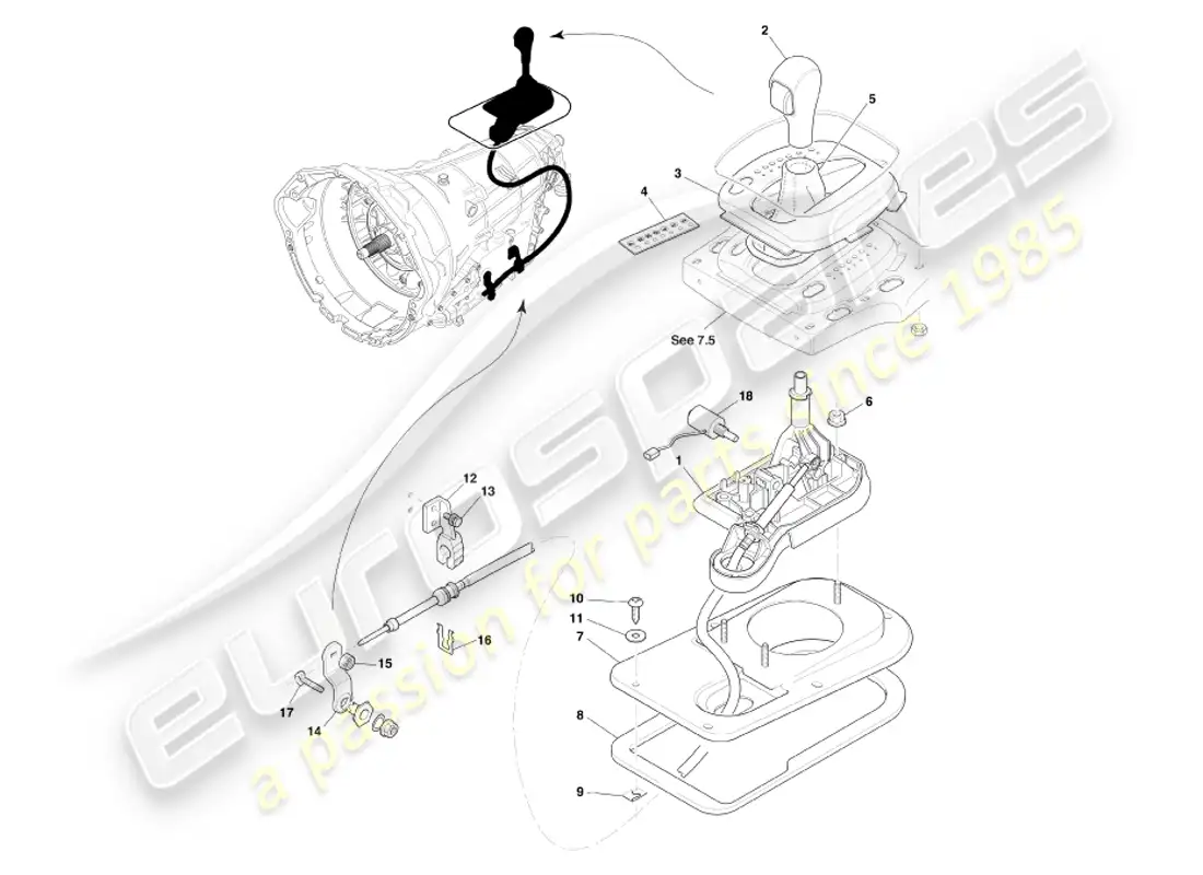 a part diagram from the aston martin db7 parts catalogue