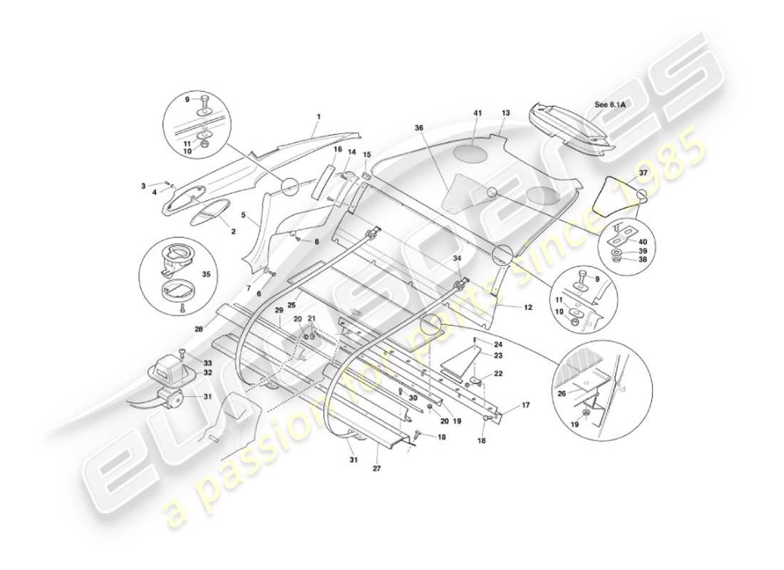a part diagram from the aston martin vanquish (2006) parts catalogue
