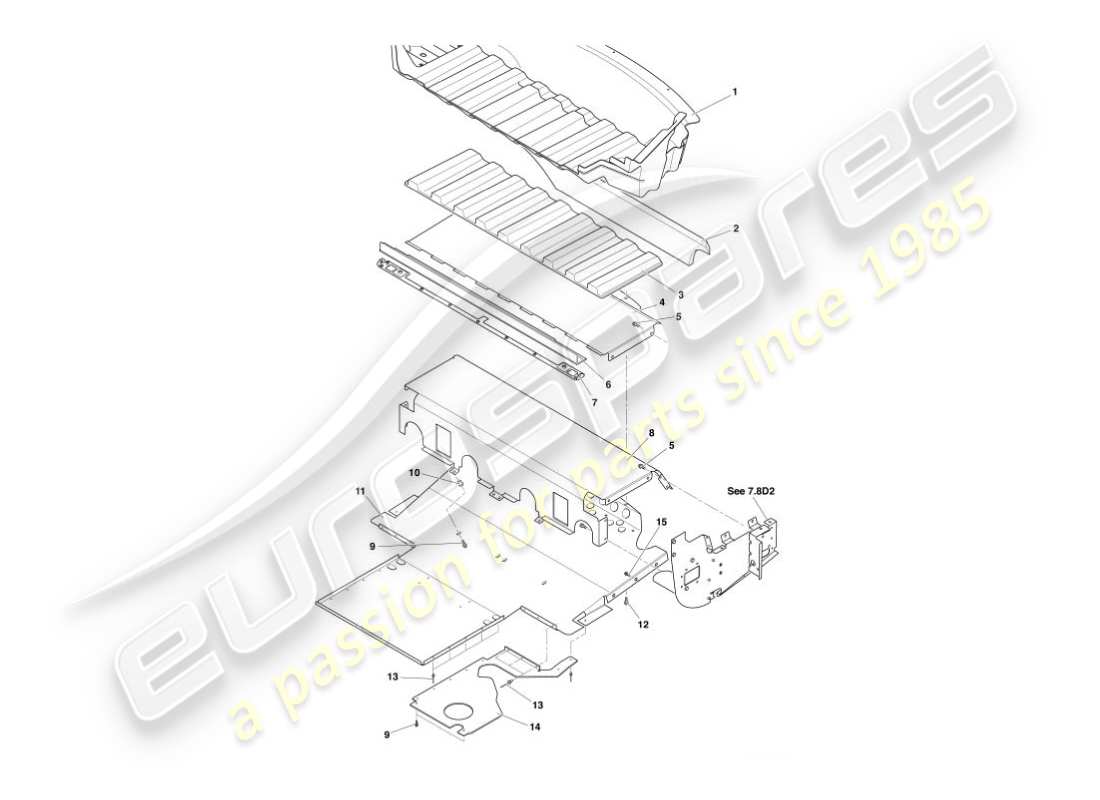 a part diagram from the aston martin vanquish parts catalogue