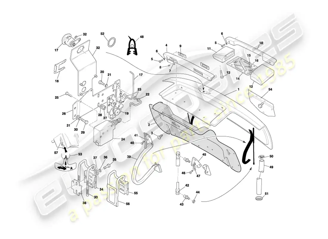 a part diagram from the aston martin db7 parts catalogue