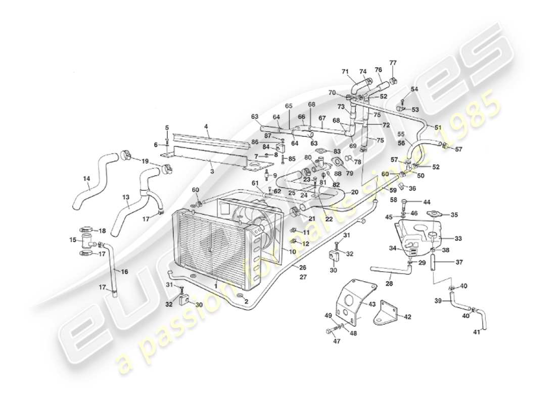 a part diagram from the aston martin v8 virage parts catalogue