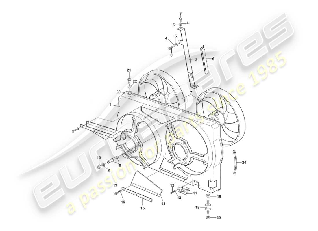 a part diagram from the aston martin v8 virage parts catalogue