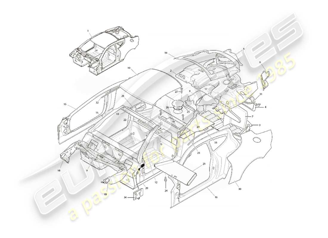 a part diagram from the aston martin vanquish (2003) parts catalogue