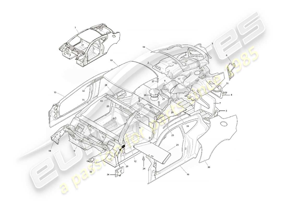 a part diagram from the aston martin vanquish (2004) parts catalogue