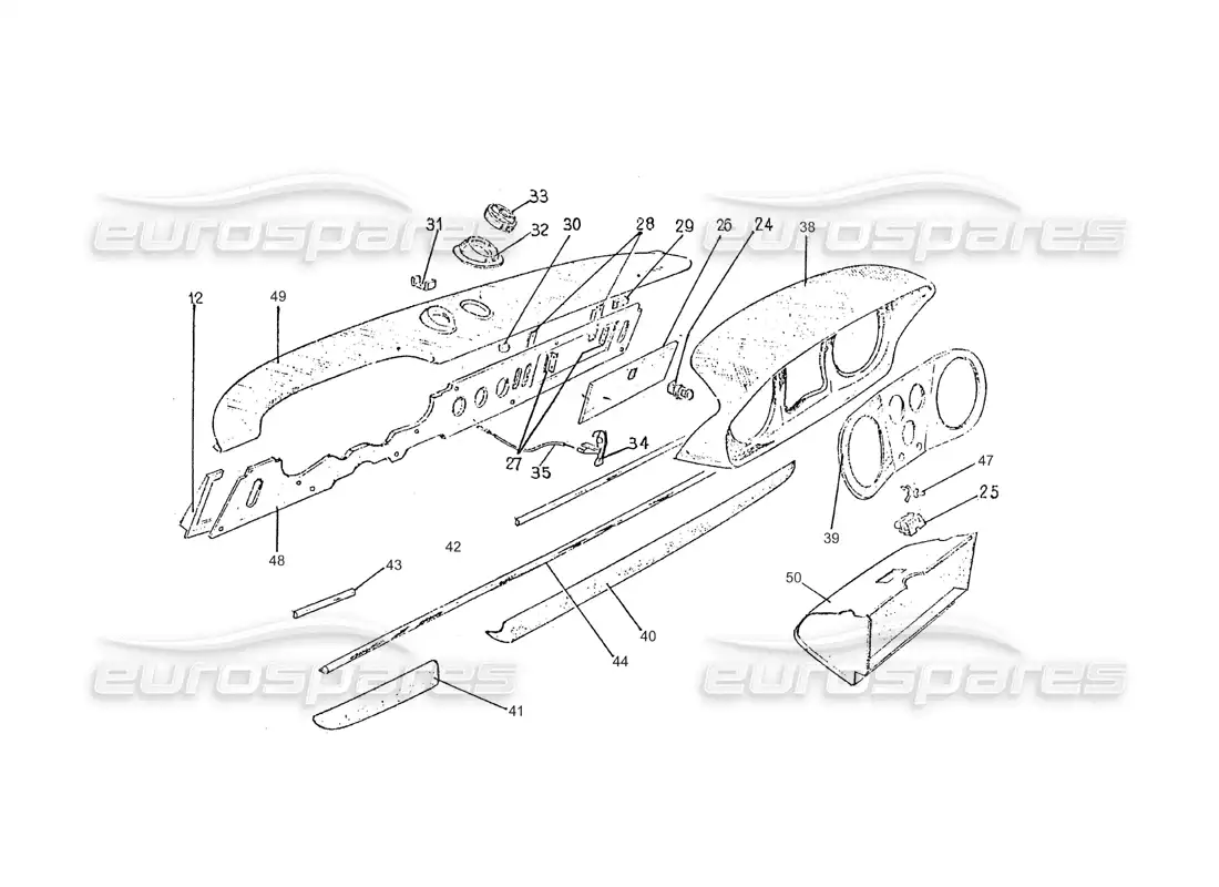 ferrari 275 (pininfarina coachwork) instrument panel group parts diagram