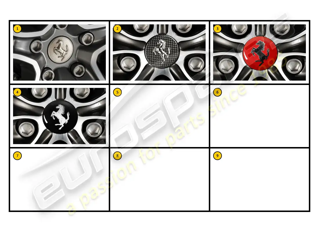 ferrari f430 coupe (accessories) exterior - wheel caps parts diagram
