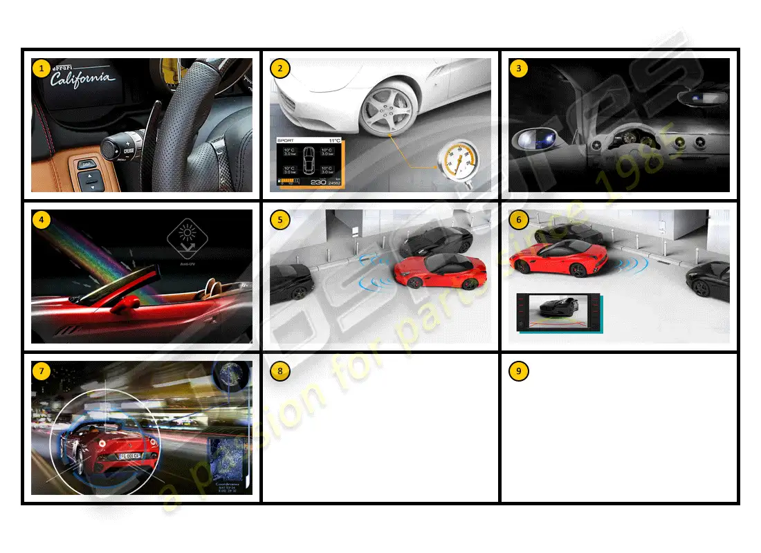 ferrari california (accessories) equipment - convenience parts diagram