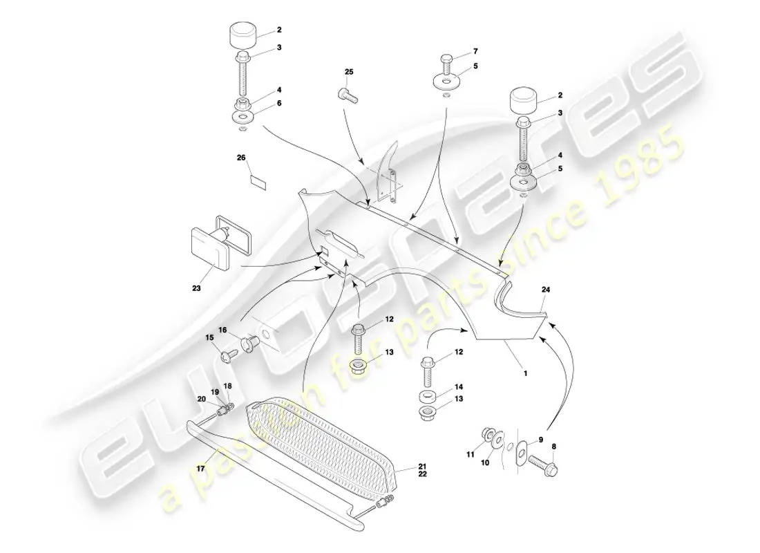 a part diagram from the aston martin db7 vantage (2003) parts catalogue