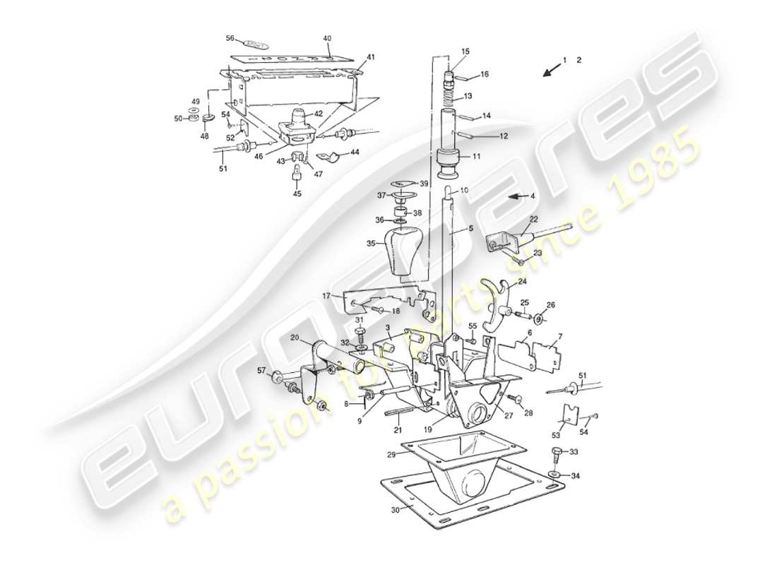 a part diagram from the aston martin v8 virage parts catalogue