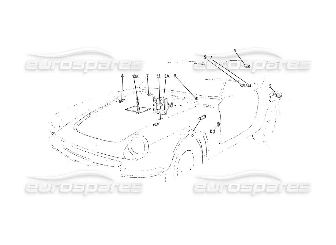 ferrari 275 (pininfarina coachwork) electrical system group parts diagram